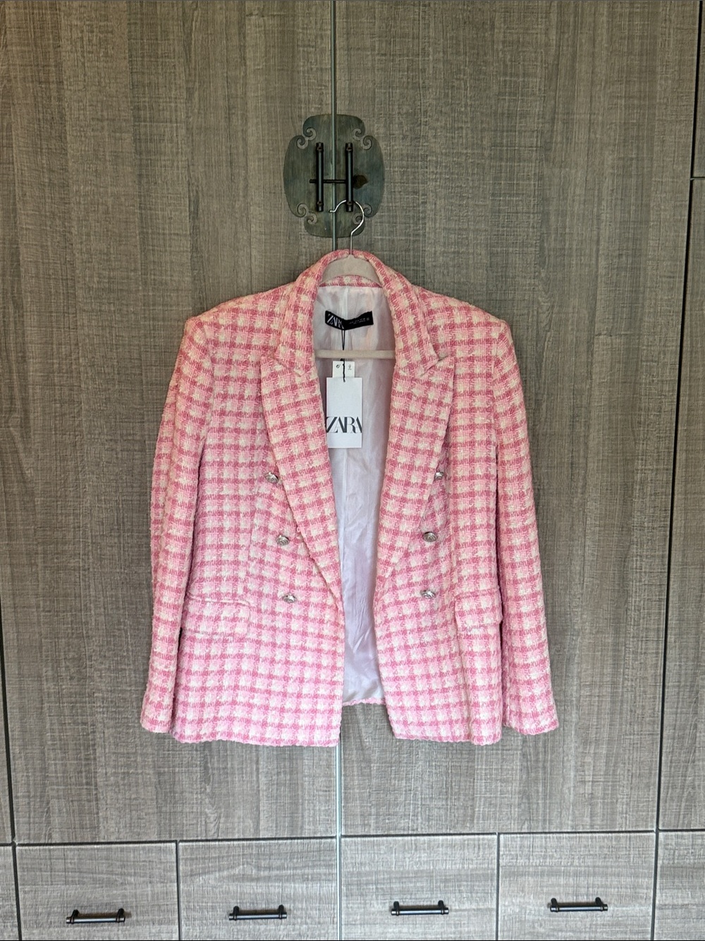 Zara Tweed Double-Breasted Blazer - Picture 9 of 17